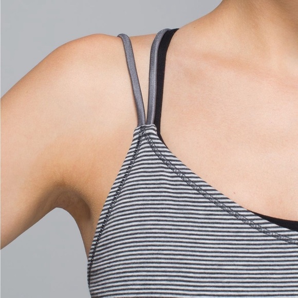 LULULEMON Breezy Tank in Divided Stripe Heathered Light to Dark Grey / Slate 2 - Picture 6 of 14